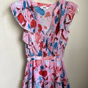 BB DAKOTA Dress by Steve Madden Pink Frilly Dainty Baby Doll Red Ruffle Girly XS